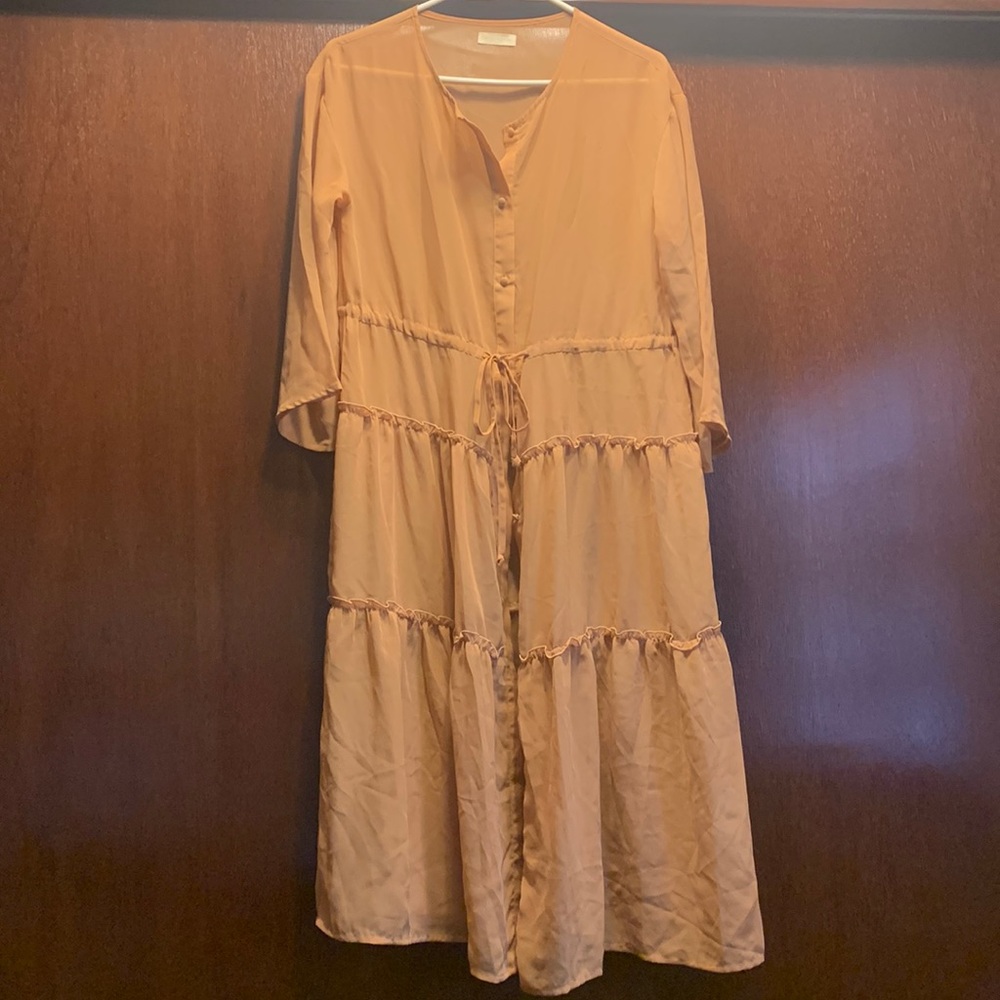 Earth Music & Ecology Sheer Overlay Dress from Japan